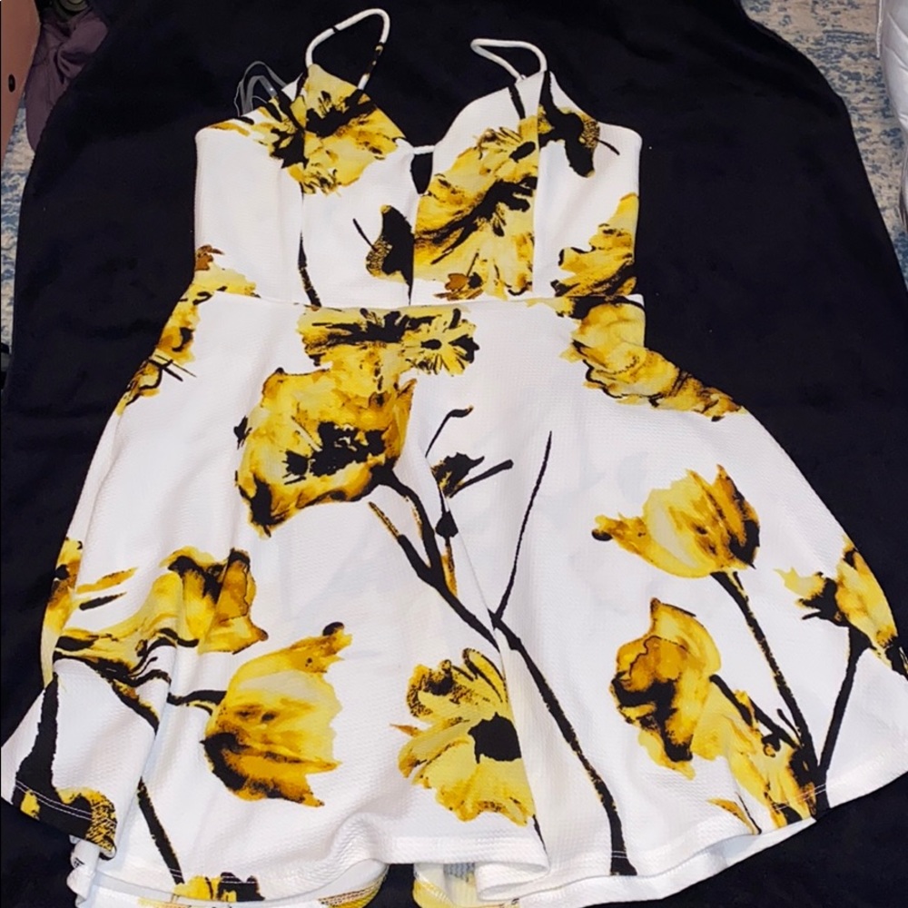 Yellow floral dress